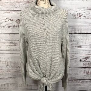 Anthropologie Moth oatmeal long sleeve knit size medium tie knot‎ front sweater